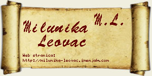 Milunika Leovac vizit kartica